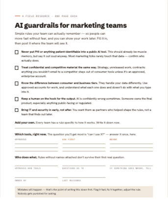 Preview of the AI guardrails one-pager